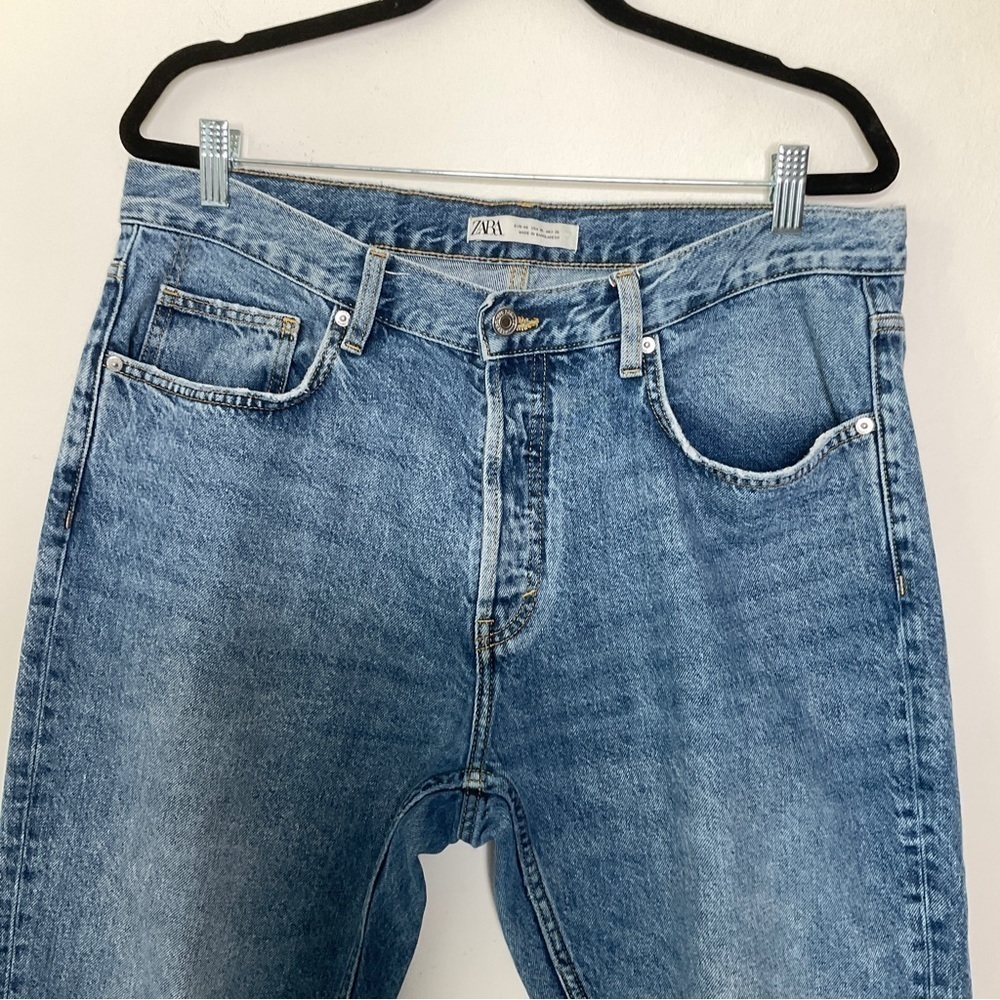 Zara Button Fly Crop Jeans Size 36 - Picture 3 of 16